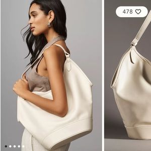 Anthropologie Cream Tote Bag